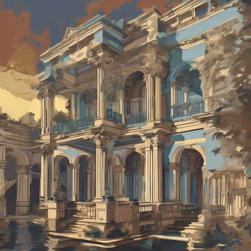 Αρχιτεκτονικό κτίριο, ανακαινισμένο με καλλιτεχνική ανατροπή, δημιουργώντας μοναδική οπτική εμπειρία.